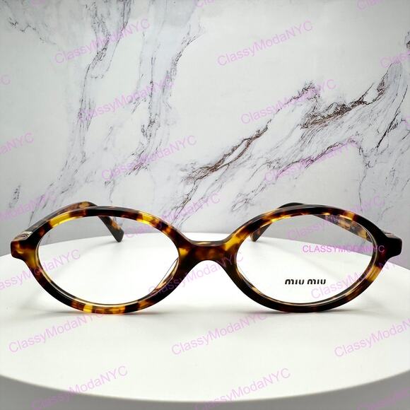 NEW MIU MIU Womens Eyeglasses Brown Oval Full Rim Frames 50-18mm Rx-able Womens
